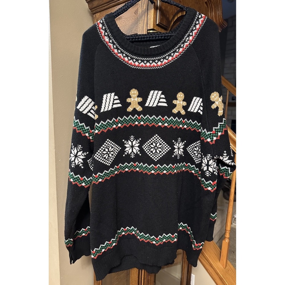 Aldi Gear Ugly Christmas Sweater Navy Blue Festive Holiday Unisex XXL